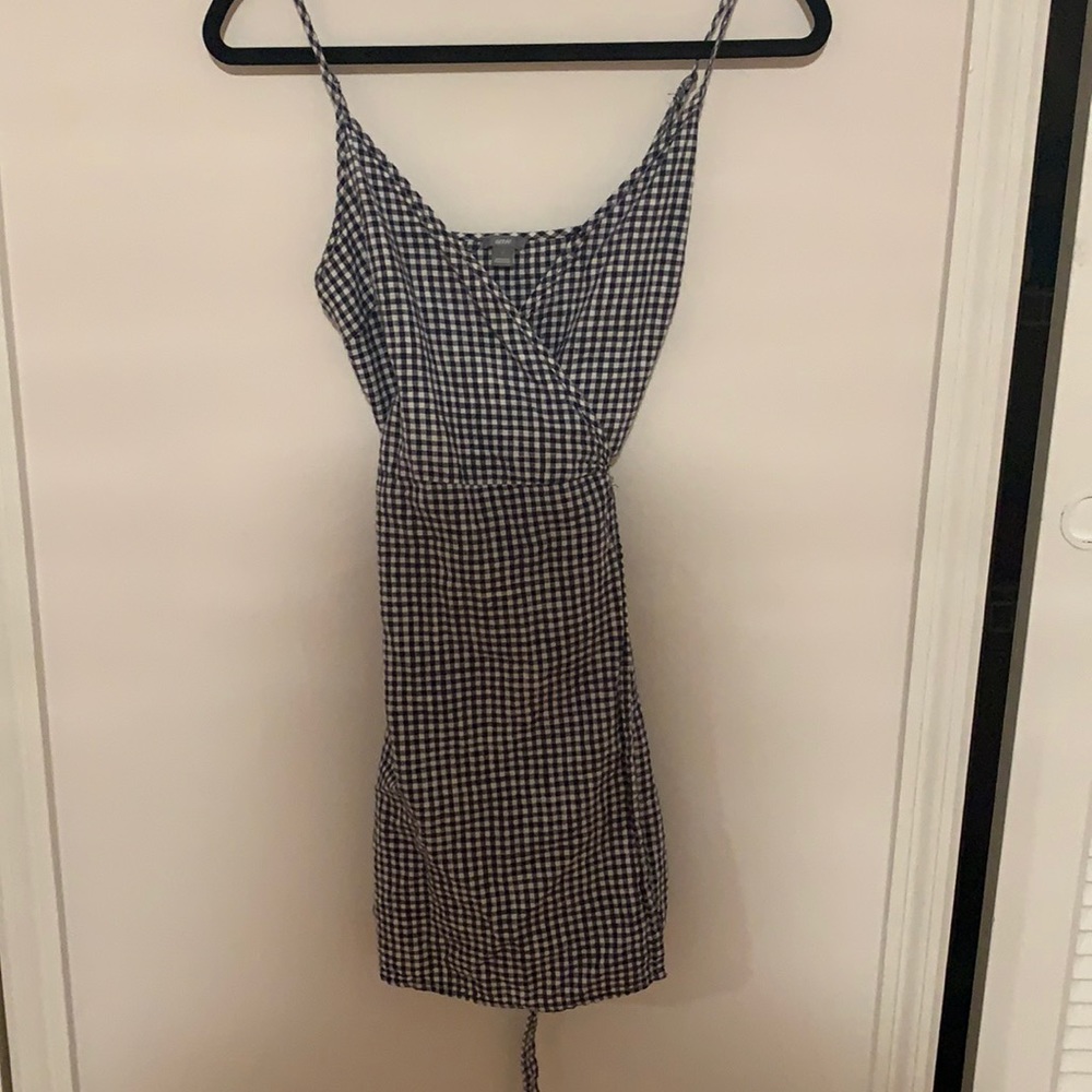 Aerie gingham dress XS navy blue perfect condition